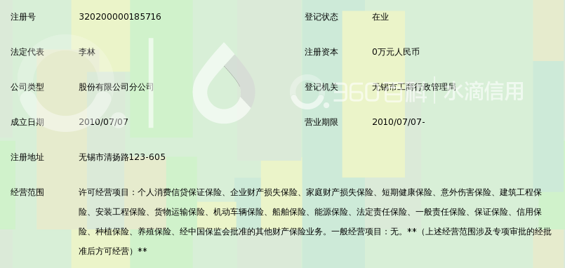 中国平安财产保险股份有限公司无锡分公司清扬