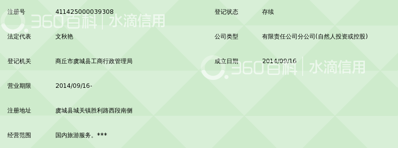 商丘市江山旅行社有限公司虞城分公司_360百