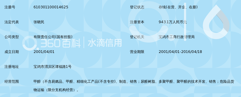 宝鸡欣泉化工有限责任公司_360百科