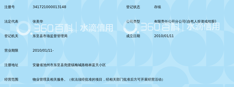 安庆市家和物业服务有限责任公司东至分公司_