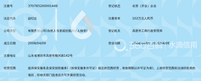 高密市金盾保安服务有限公司_360百科