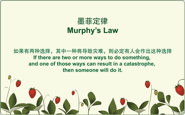 墨菲定律 未耒观澜亦耒缘,舍弃物质明月港.这是什么意思