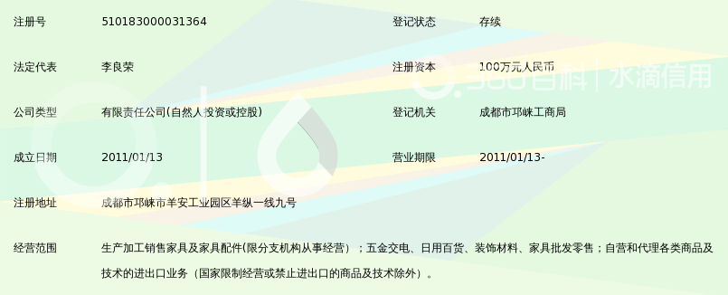 四川百灵家具有限责任公司_360百科