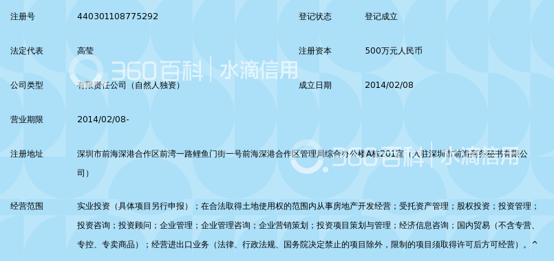 深圳前海百盈启源投资有限公司_360百科