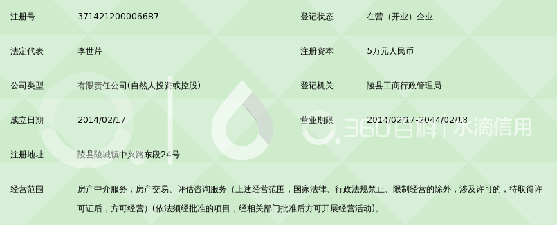 陵县阳方房产咨询服务有限公司_360百科