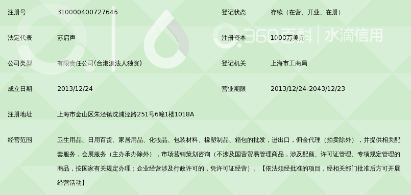 上海苏氏卫生用品有限公司_360百科